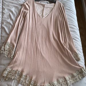 Tan Long Sleeve Charolette Russe Dress